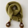 Soft Kids Knitted Scarf Windproof Fluffy Ball Neckerchief Fashion Children Neck Warmer  Outdoor Use