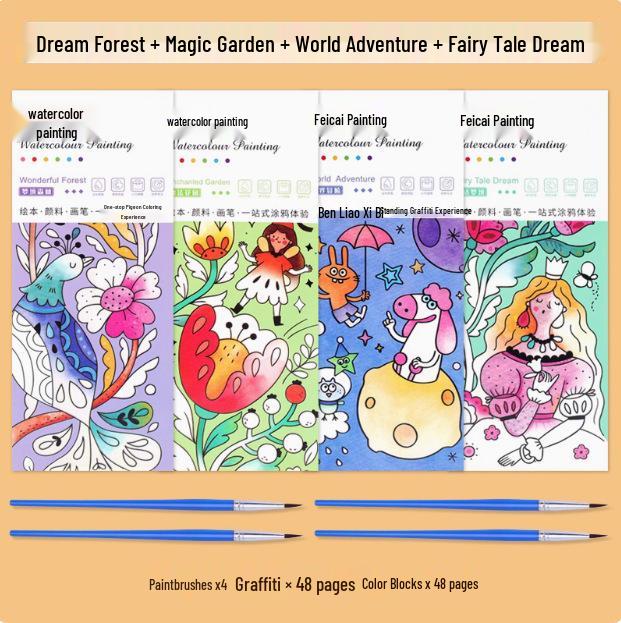 Feile Watercolor Sticky Notes & Bookmark Set: DIY Chinese Style Painting Kit for Kids
