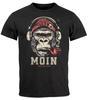 Herr T-shirt Moin Text Gorilla Musiktryck Brösttryck Tryckt Skjorta-