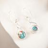 Natural Spiny Oyster Gemstone 925 Sterling Silver Handmade Dangle Earrings 1.68" CE-15-44