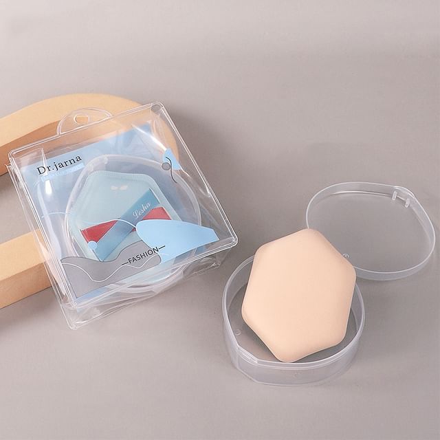 Violeta - Hexagon Powder Puff with Case Blue