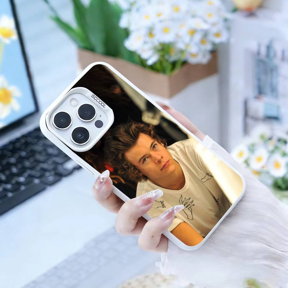 H-HaRRy Styles   Phone Case For iPhone17, 16,15,14,13,12 Pro Max White Candy Matte Shockproof Cover