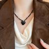 Romantic Heart Pendant Necklace Irregular Sweater Chain Adjustable Fashion Choker  Women Gifts