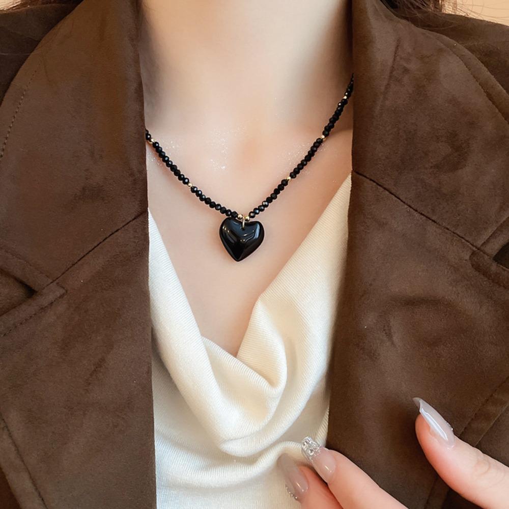 Romantic Heart Pendant Necklace Irregular Sweater Chain Adjustable Fashion Choker  Women Gifts