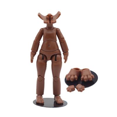 Niannyyhouse DOD Körper 10,5 cm Katzenpfoten und -füße Dehnkordel Modell Bewegliche Figur Körper Kompatibel mit GSC und 1/12 BJD Puppenköpfen (Kaffee-A)