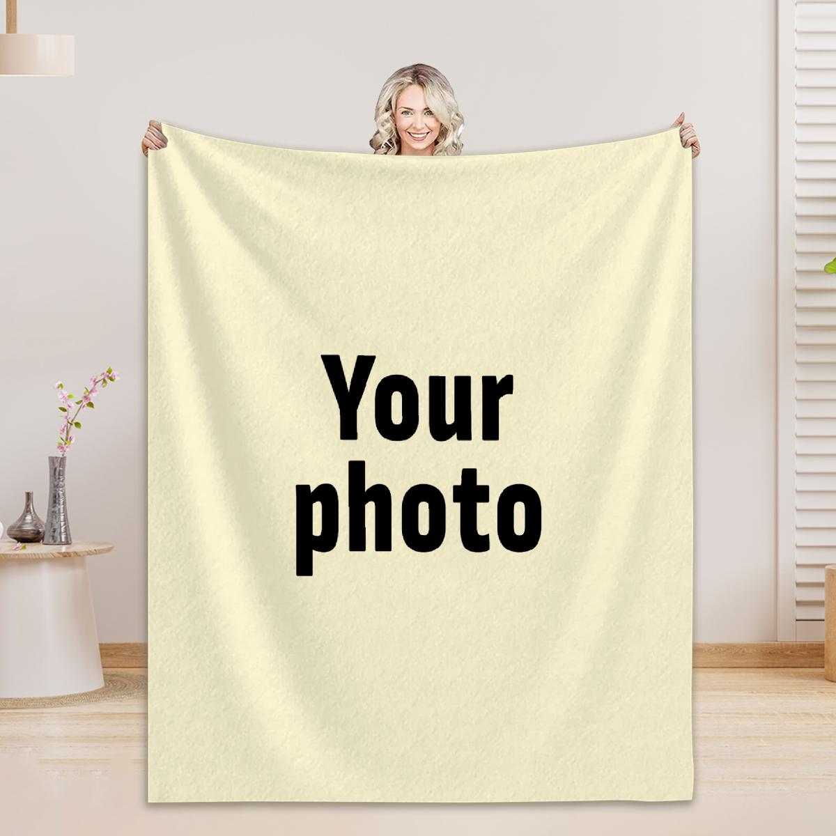 Custom Po and Text Blanket and throw, Custom Gift, Soft, Family, Friends, Father, Mother, Birthday, Wedding Christmas 75x100cm