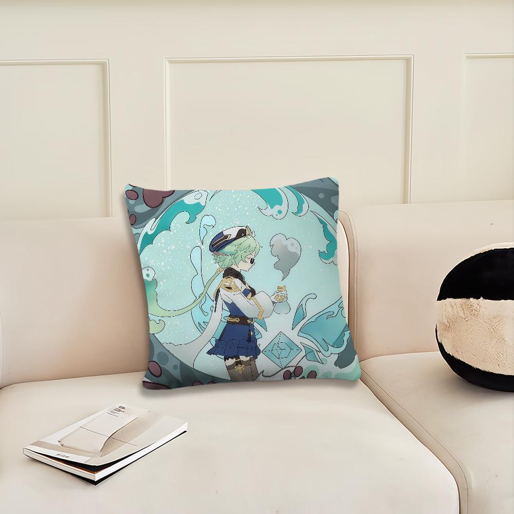 Game Genshin Impact cute e cushion cover Pillow Cover Decoration Room Home Sofa living Office Car Nordic Simplicity