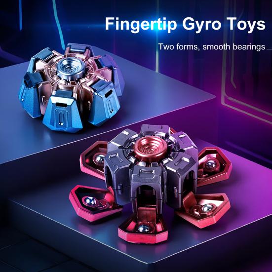 Fidget Spinner Toy Stress Anxiety Relief Teens Adults Extendable Armor Fingertip Gyroscope Portable Travel Sensory Spinning Toy