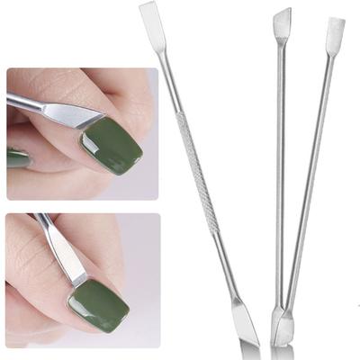 Beauty Manicure Tool Anti-slip Handle Dual-ended Nail Cuticle Stainless Steel Remover Pusher