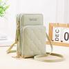 "Korean-Style Women's Fashionable Mini Crossbody Phone Bag – Solid Color, Three-Layer Zipper, Multifunctional, Simple Design Wallet"