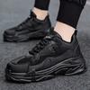 Fashion Sneakers Casual and trendy men's shoes comfortable design Outdoor street walking Youth thick soled sports shoes Black and white