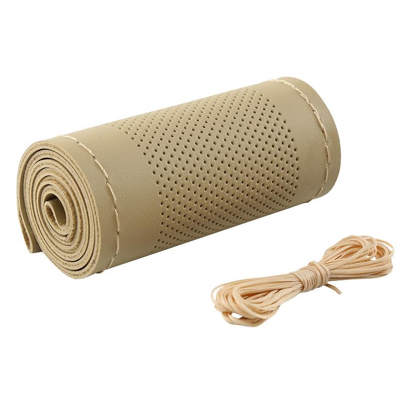 

Сверхтонкая Сделай сам Ручной работы Плетеная из Натуральной Кожи Дышащая Оплетка на Руль с Иглой и Нитью Защитный Чехол на Руль A8