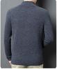 Men's 100% Merino Wool Half-Zip Pullover Sweater - Warm Winter Wear for Middle-Aged Men