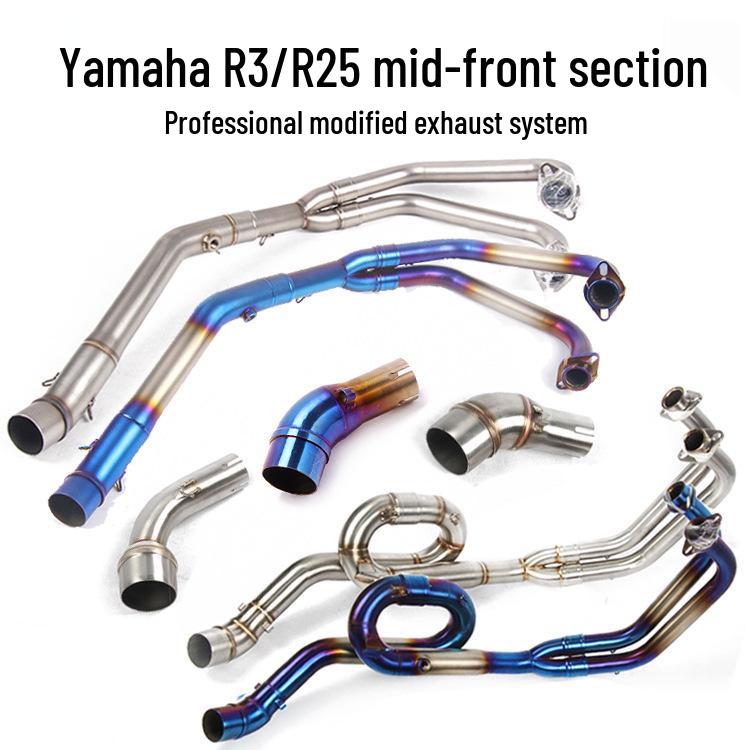 YZF-R3/R25 MT03 Motorcycle Titanium Mid-Section Front & Tail Exhaust Pipe