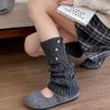 Solid Color Lolita Knitted Socks Japanese Style Knitted Foot Cover Children's Leg Warmers  Autumn