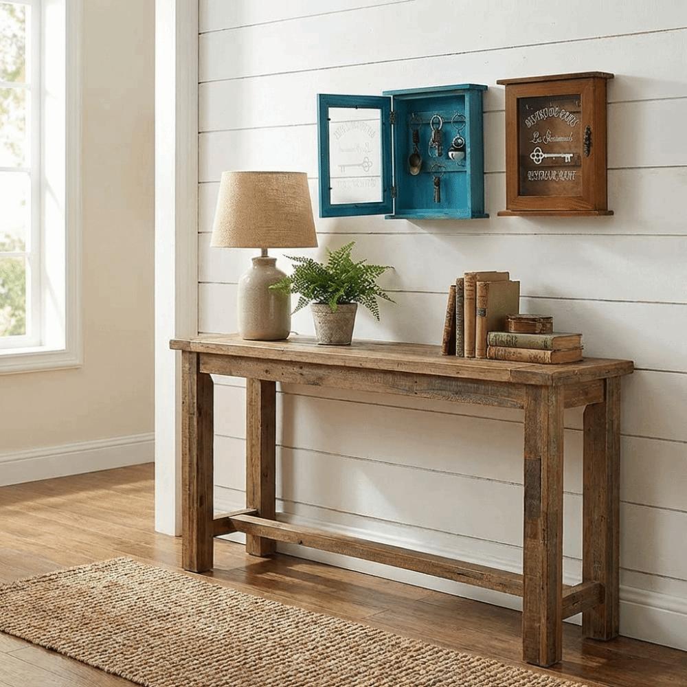 Wooden Cabinet Key Rack Vintage Key Hook Creative Wall-Mounted Key Holder  Entrance Use