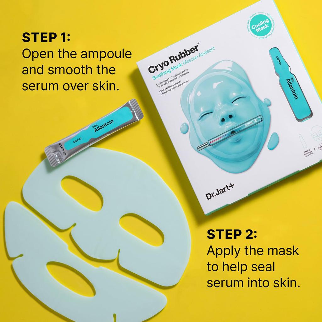 Dr. Jart+ Cryo Rubber™ Soothing Face Mask – 2-Step Calming Ampoule + Rubber Mask (1 Sheet)