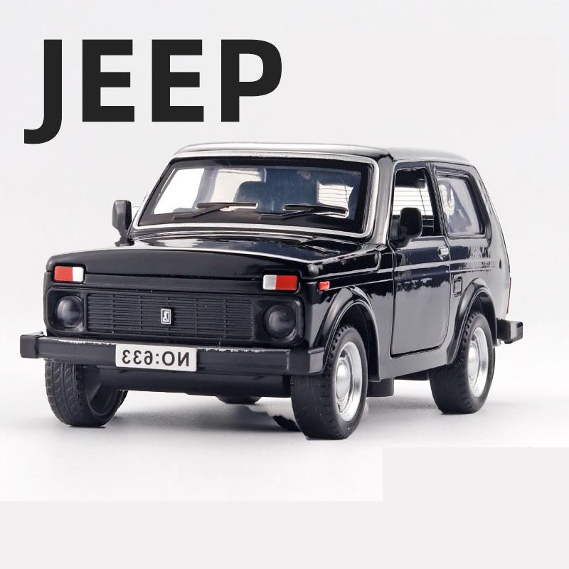 1:32 Lada Jeep Vintage Car Model Alloy Car Diecast Model Sound And Light Pull Back Toys Collection Children Birthday Toy Gift