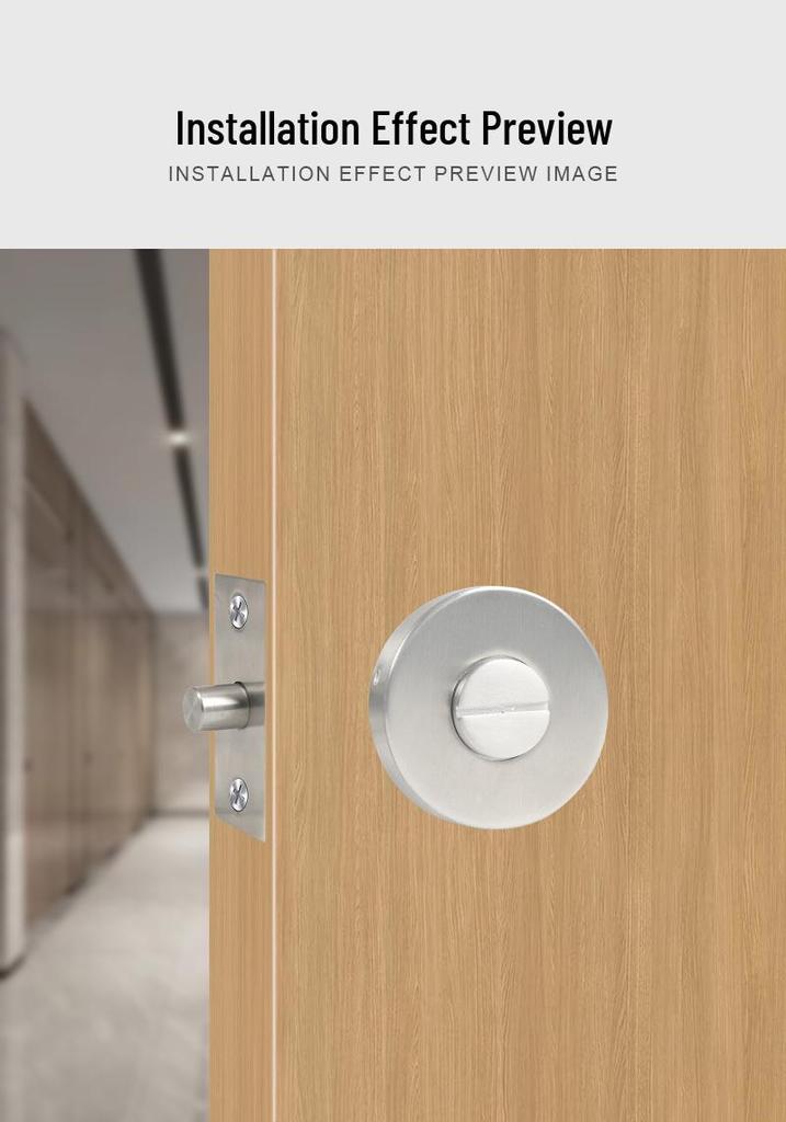 Universal Keyless Bathroom Door Lock Set, Multi-Color Options for Home or Hotel