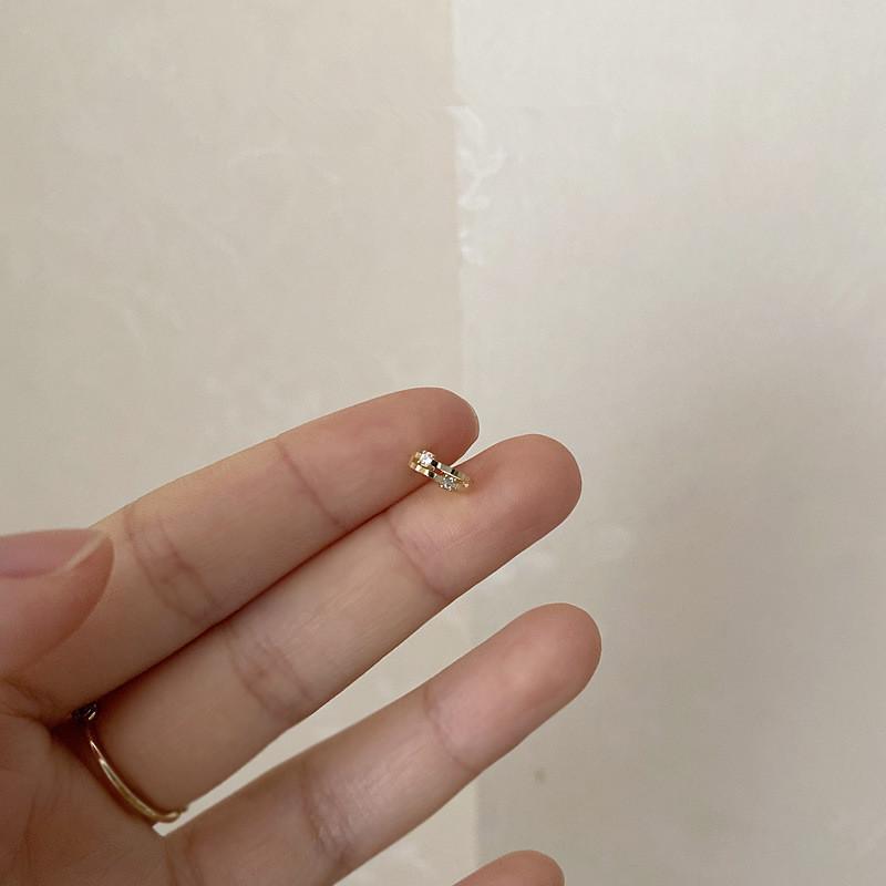 Orecchini Rotondi Semplici Intarsiati in Zircone Argento Sterling 925 per Donna Accessori Gioielli Temperamento Classico Dea Regalo