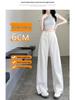 Women's High-Waisted White Wide-Leg Jeans, Plus Size, Versatile Spring/Autumn Floor-Length Pants