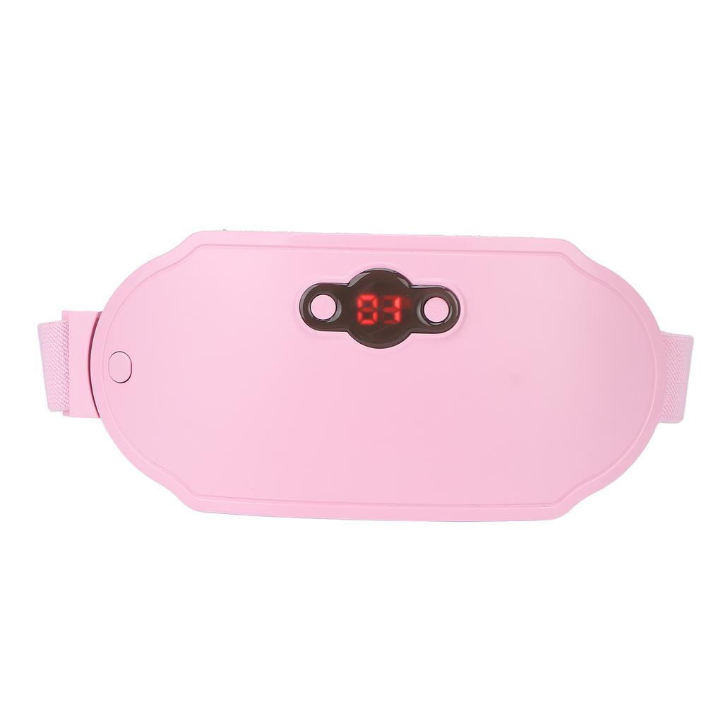 Electric Waist Massage Belt Temperature Adjustable Hot Compress Menstrual Vibration Heated Waist Belt (Pink)