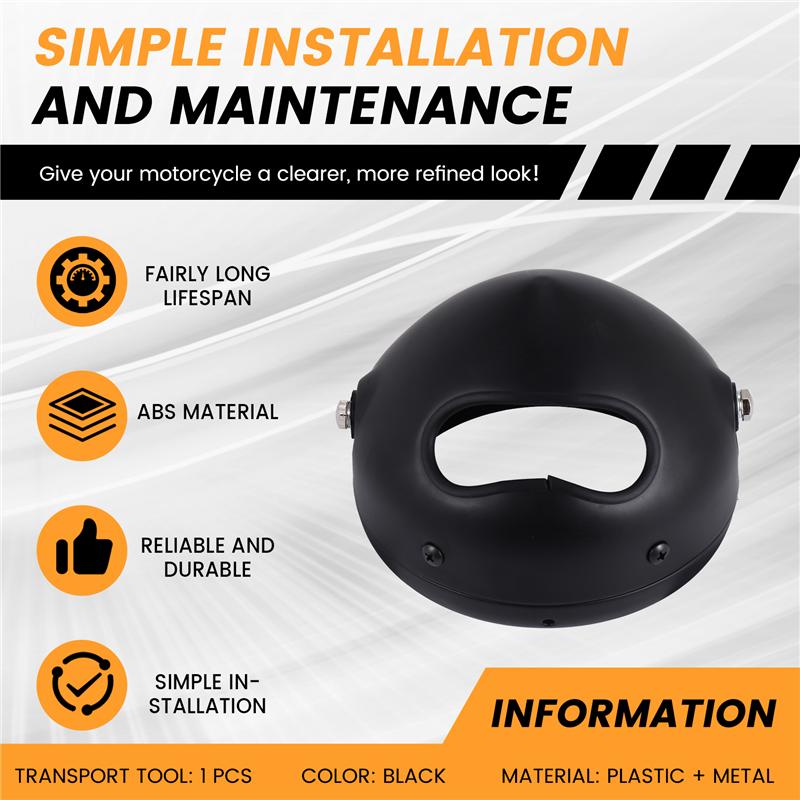 5-3/4 Inch 5.75 Inch Motorcycle Headlights Housing Bucket For Motorcycle Accessories Black-A87Q