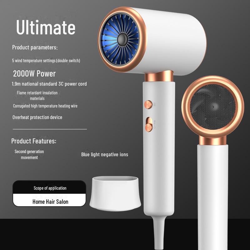 High-Power Blue Light Hair Dryer for Salon and Dorm Use