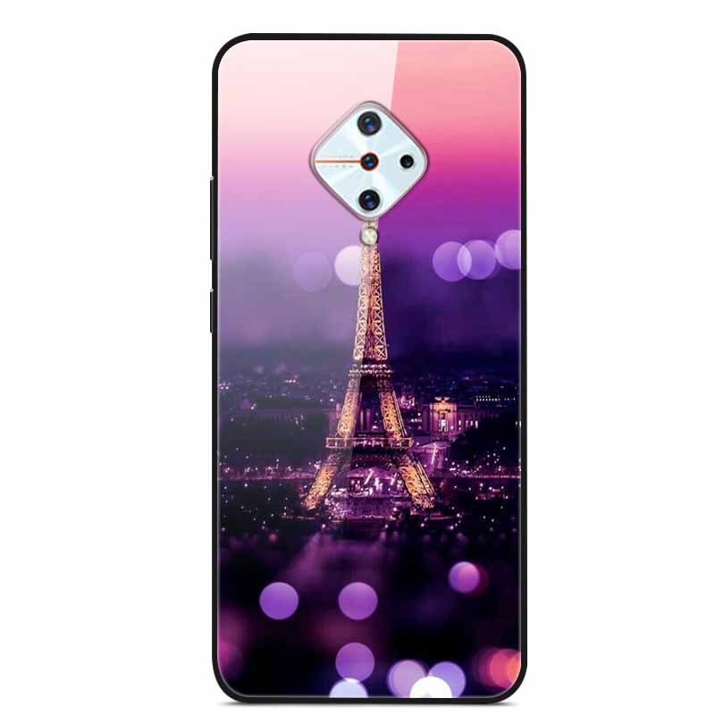 Tempered Glass Case For Vivo V17 Case Russia Glass Back Cover Soft Bumper For Vivo V17 Phone Cases V 17 Funda Y9s S1 Pro Coque