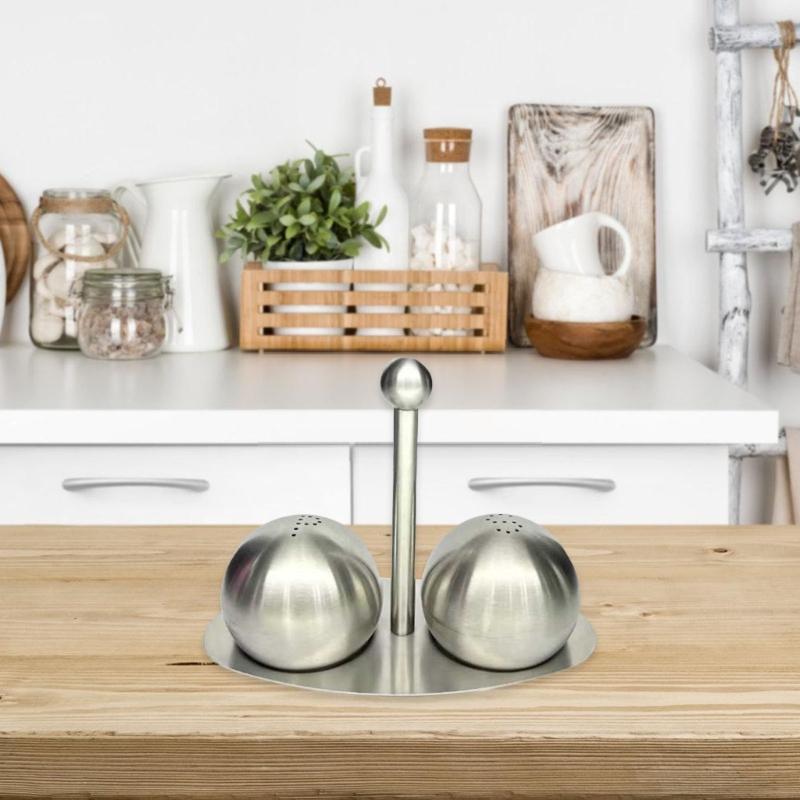 Stainless Steels Kitchen Seasoning Bottle Set Peppers Bottle Holder Condiment Box With Stand Cooking Seasoning Bottle
