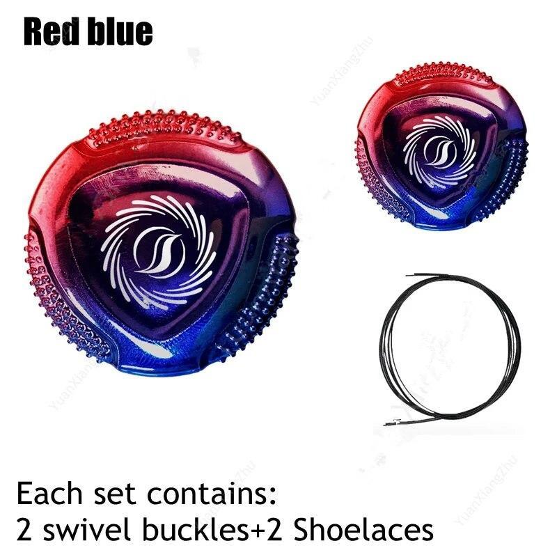 

Автоматические шнурки, кроссовки, разноцветные шнурки с поворотной пряжкой без завязок, для взрослых и детей, ленивые шнурки без завязок, аксессуары для обуви, 1 пара CHINA красный/синий