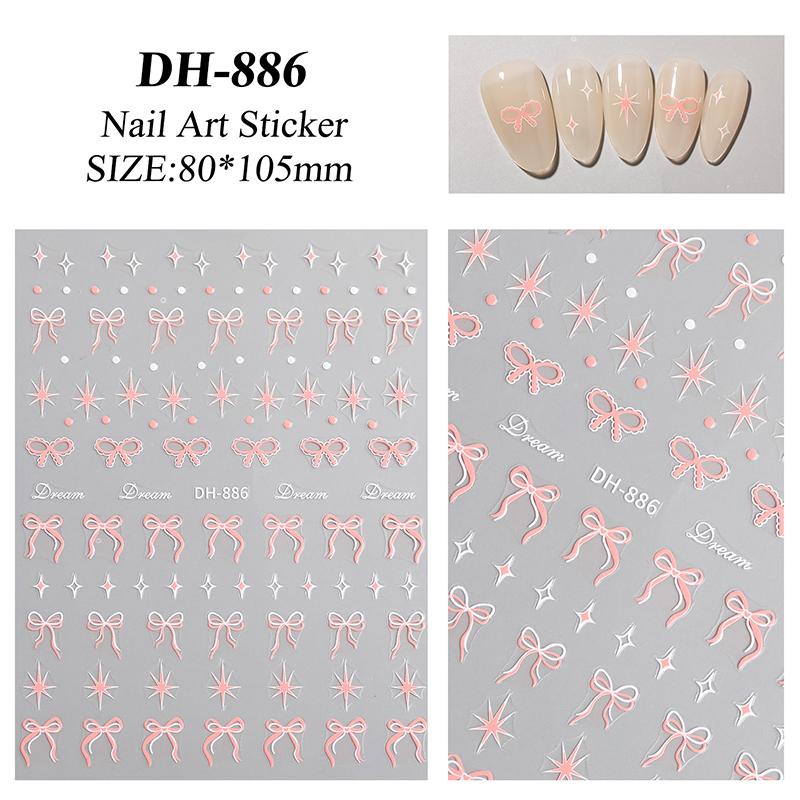 

Лента бант нейл-арт наклейка универсальный горошек четыре звезды сделай сам самоклеящиеся слайдеры наклейки аксессуары для женщин девочек красный