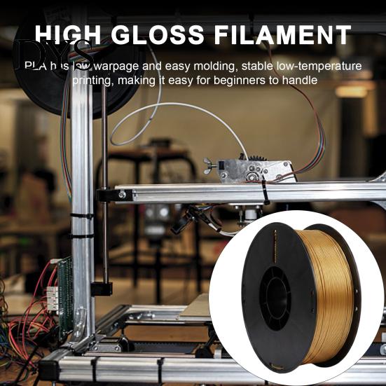 3D Printer Accessories PLA Filament, 1Kg Spool, 1.75mm, Neatly Wound Spool Filament Printing Metallic Silk Fit Most FDM Printers Accessoty