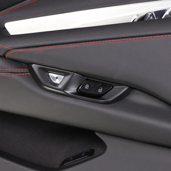 Matte Black Door Lock Button Panel Frame Cover Trim Fit For Corvette C8 -25