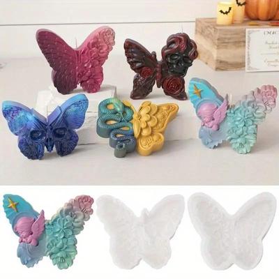 Kwiaciarnia DIY Halloween Forma na świecę motylkową Czaszka Forma głowy węża Dzień Nieumarłych Silikonowa forma do pieczenia