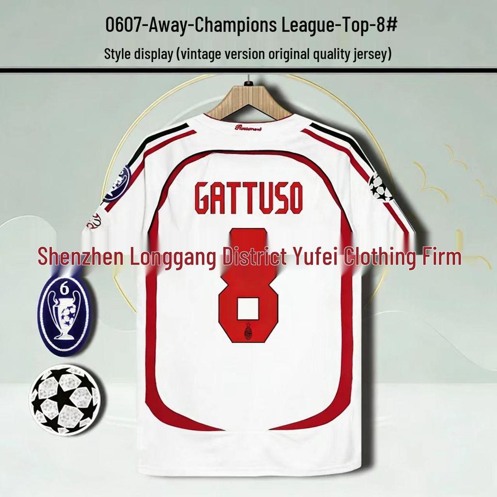 Classic Retro 0607AC Home & Away Commemorative Jersey: Kaká #22, Ronaldinho #80, Ronaldo #99