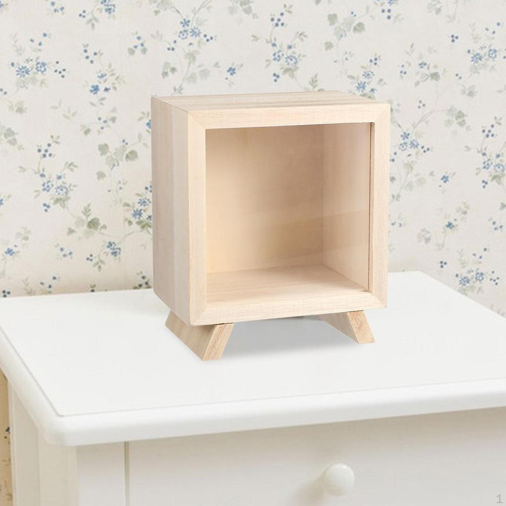 Wood Piggy Bank Savings Jar DIY Coffee Shop Tip Money Box Case for Adults Kids Decor