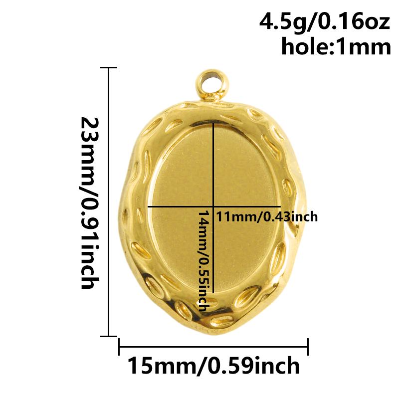 6 Stück Herz Quadrat Wassertropfen Oval Cabochon Basis Fassung Anhänger Edelstahl Charms Für Schmuckherstellung Großhandel DIY Materialien