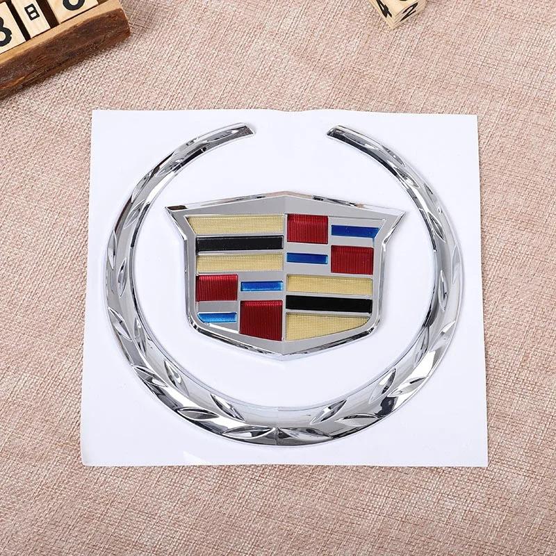 ABS Car Front Grille Center Emblem Cover for Cadillac SRX ATS XTS Front Rear Trunk Badge Sticker Decoration Exterior Accessories Trunk 11x10cm