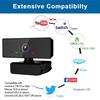 USB 2.0 HD 1080P Webcam Camera Video Calling with Microphone Mic for PC Laptop