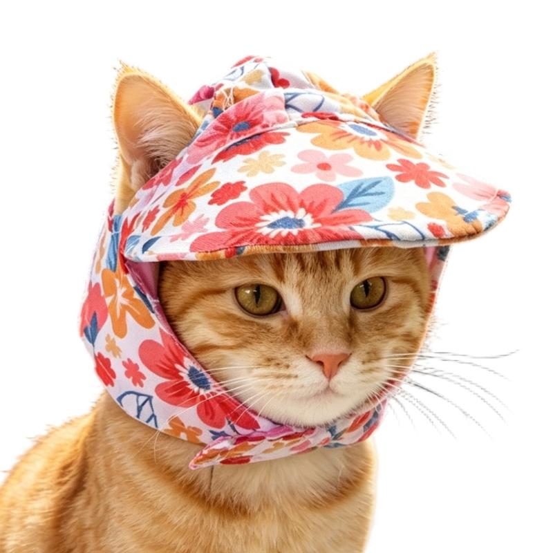 Lovely Dog Bonnet Cap Dogs Sport Accessory Adjustable Breathable Dog Sun Hat with Ear Holes Pet Baseball Cap
