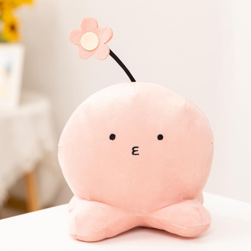 30cm Süßes Rosa Oktopus Plüschtier Kleiner Blumen-Oktopus Stofftier Weiches Flauschiges Meerestier Kissen Zuhause Sofa Dekor Geburtstagsgeschenke