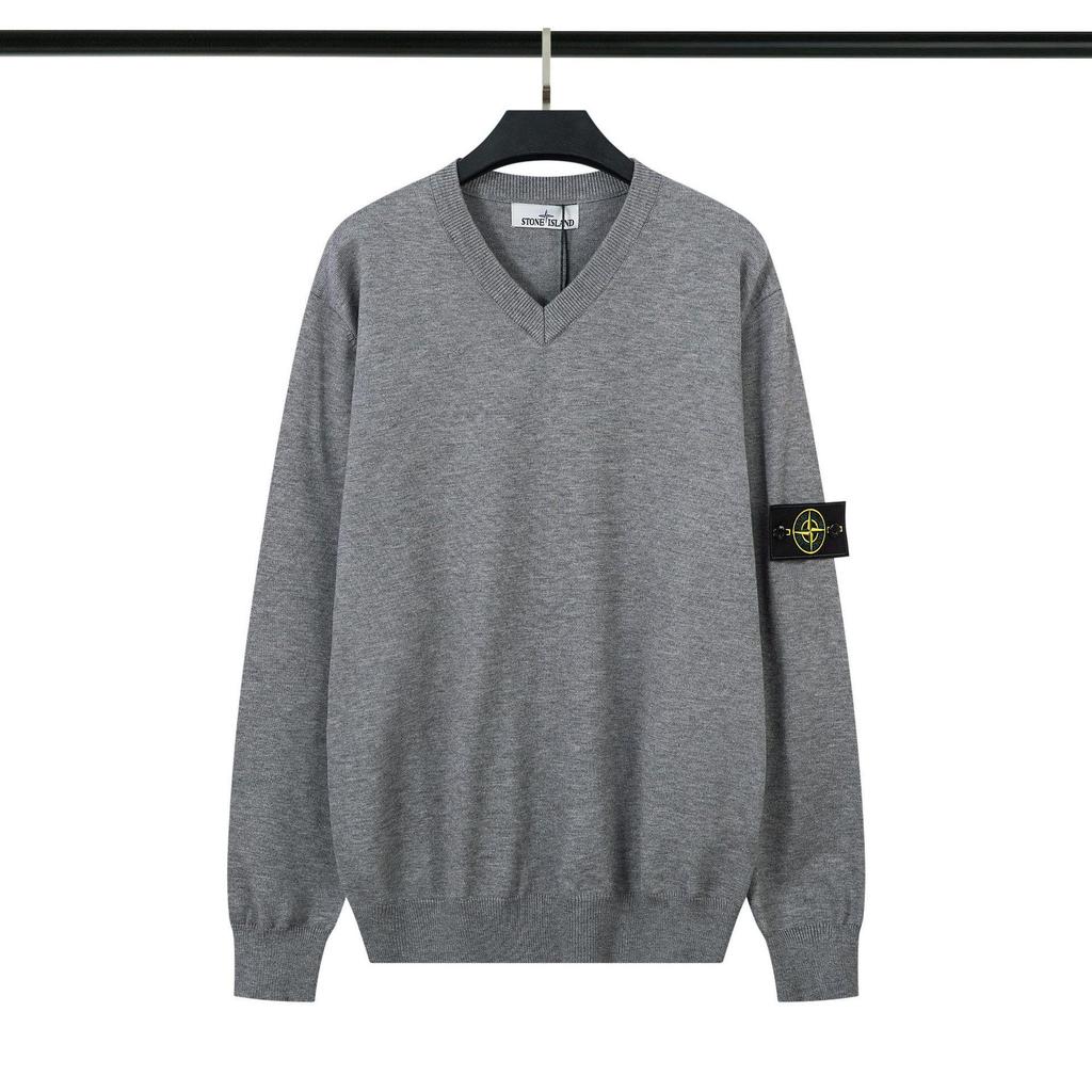 STONESLAND Unisex Strickpullover mit Stehkragen und Reißverschluss