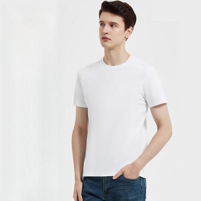 Premium Jugend Merzerisierte Baumwolle Kurzarm Reine Baumwolle Langstapel Pima Baumwolle Rundhals Dreinadel T-Shirt Minimalistisch Atmungsaktive Oberteile