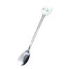 1PC Cat Ceramic Spoons Stainless Steel Cartoon Ice Cream Sugar Tea Dessert Spoon KTY