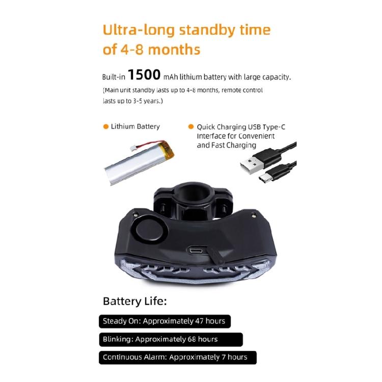 Automatic Dimming Intelligent Bikes Tail Light With Motion Detection Brake Warning for Effortlessly Night Ride