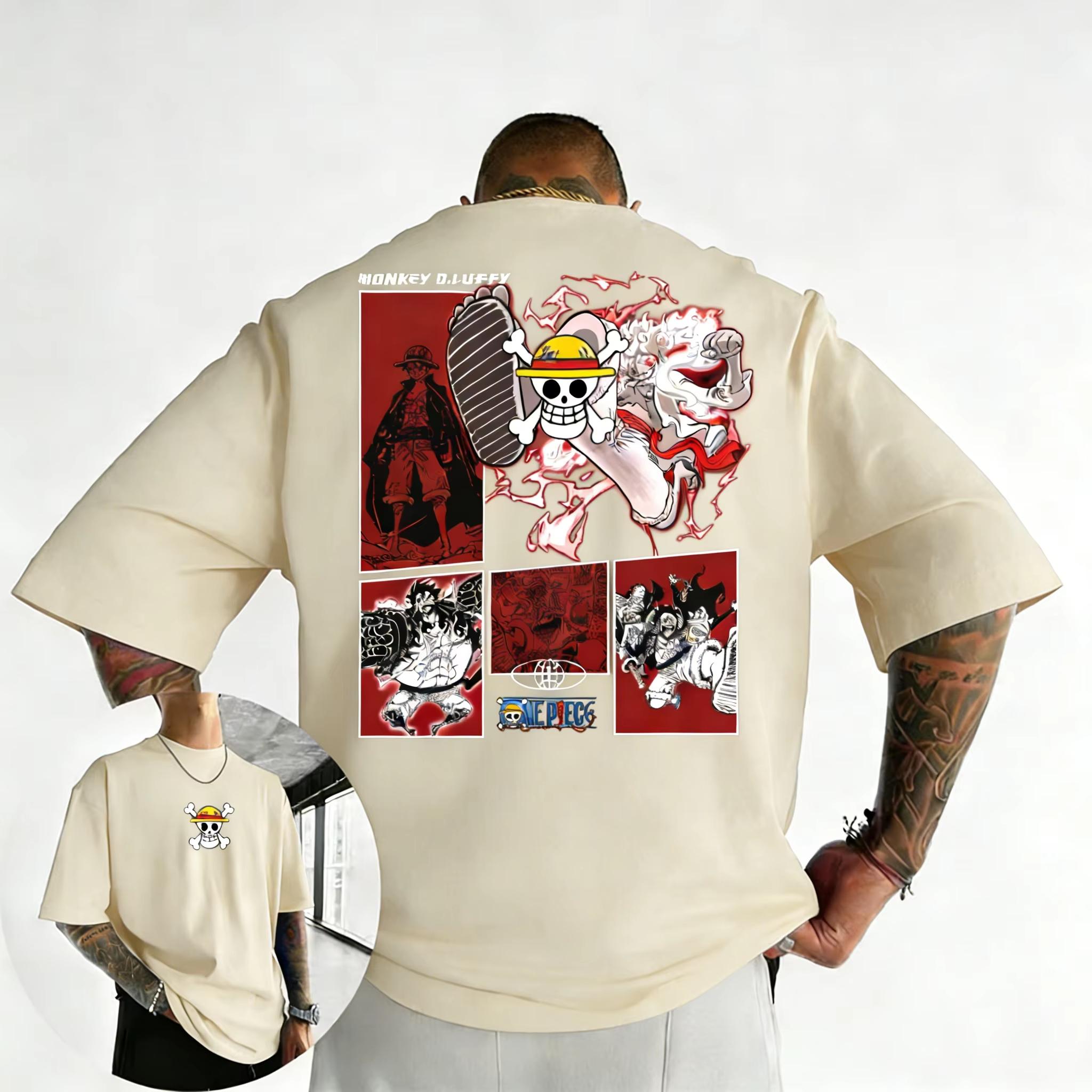 

One Piece Mens Summer Pure Cotton Tshirt 2026 New style anime print street fashion Tshirt 3XL