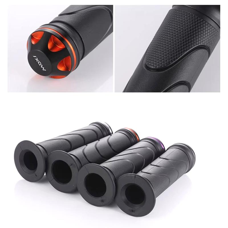 Motorcycle CNC Alloy Handlebar End Caps Universal Rubber Handlebar Trim Anti-Vibration Plugs Various Colors