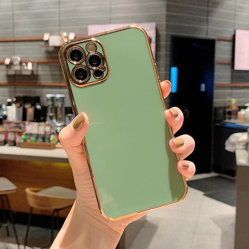 Candy Color 6D Electroplating Is Suitable for iPhone17ProMax Apple 16/15 Solid Color Fine Hole Silicone Mobile Phone Case X