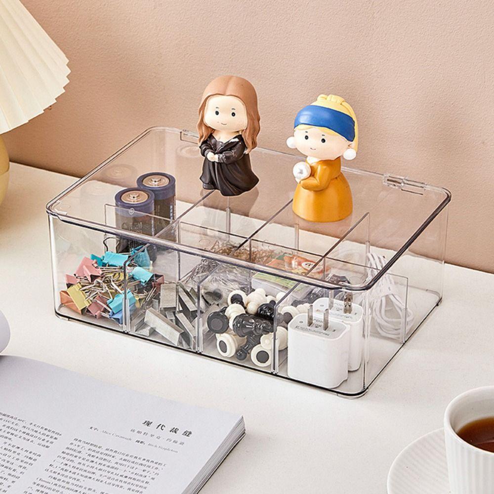 Transparent Tea Bag Storage Box with Lid Acrylic Organizer Stackable Tea Bag Box  Desktop